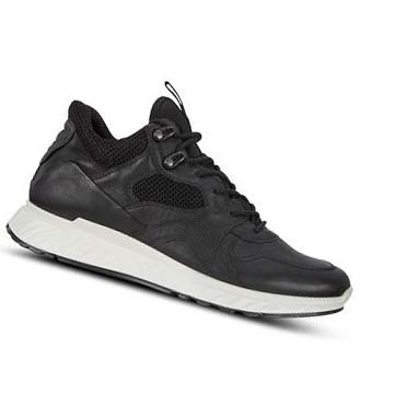 Men's Ecco St.1 Ankle Sneakers Black | Canada 644LIS